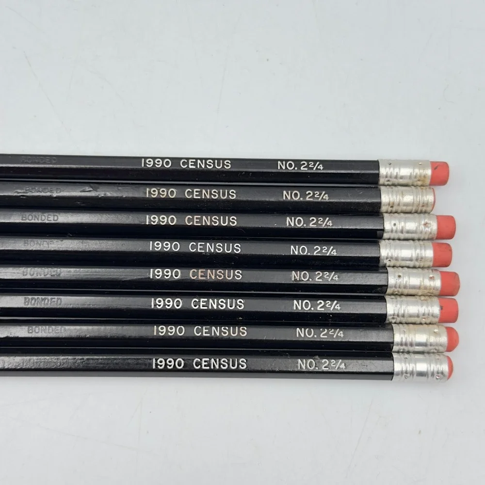 Vintage 1990 Census No. 2 2/4 Bonded Black Pencils Set of 8 Collectible